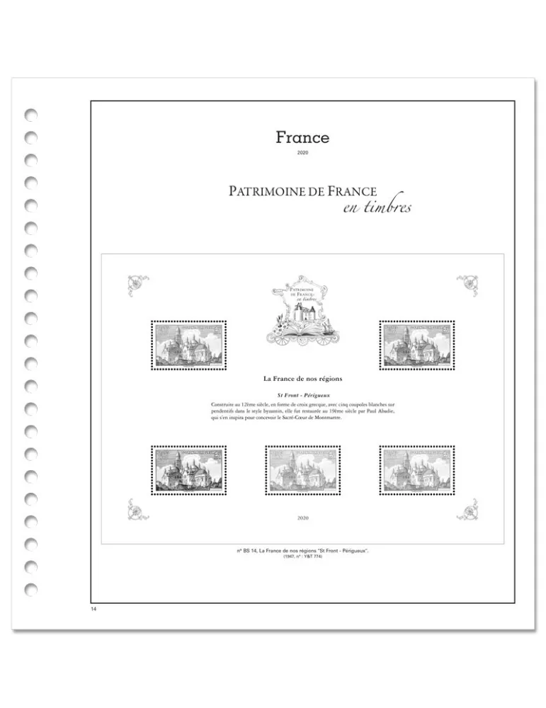 PATRIMOINE DE FRANCE EN TIMBRES SC : 2020 (JEUX AVEC POCHETTES)