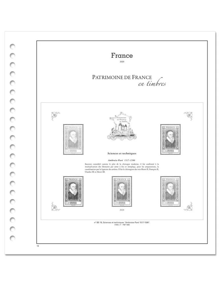 PATRIMOINE DE FRANCE EN TIMBRES SC : 2020 (JEUX AVEC POCHETTES)