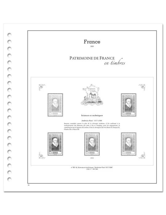 PATRIMOINE DE FRANCE EN TIMBRES SC : 2020 (JEUX AVEC POCHETTES)