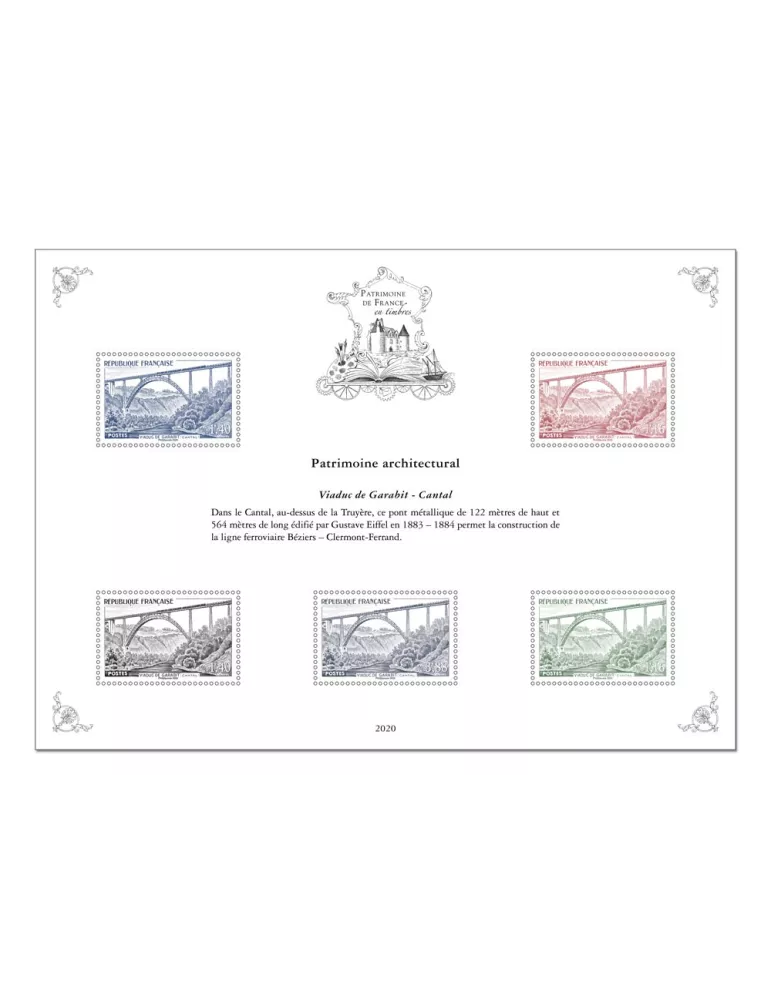 Blocs PATRIMOINE DE FRANCE EN TIMBRES (2020)