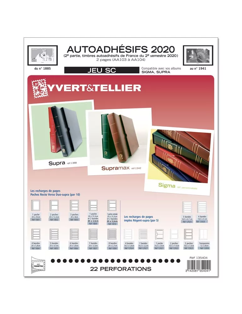 FRANCE AUTOADHESIFS SC : 2020 - 2E SEMESTRE (JEUX AVEC POCHETTES)