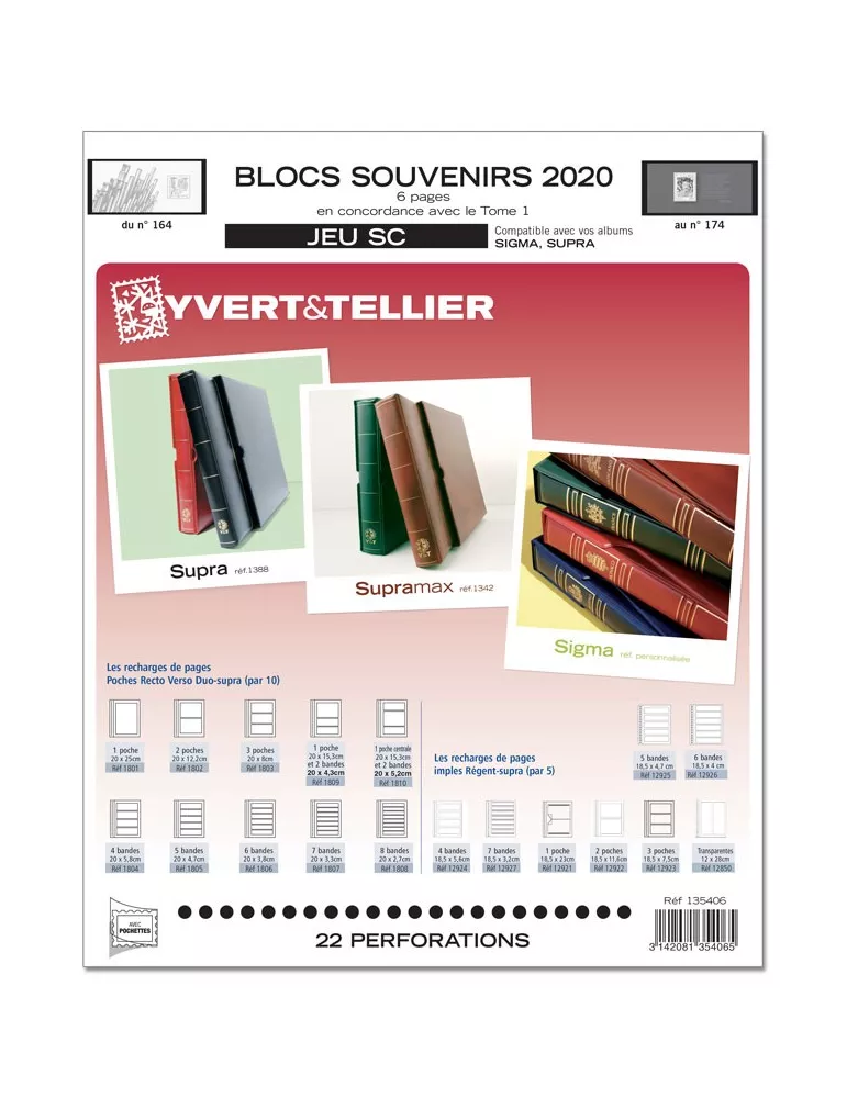 BLOCS SOUVENIRS SC : 2020 (JEUX AVEC POCHETTES)