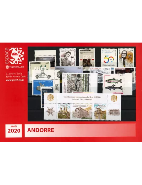 n° 840/854 - Timbre Andorre Année complète (2020)