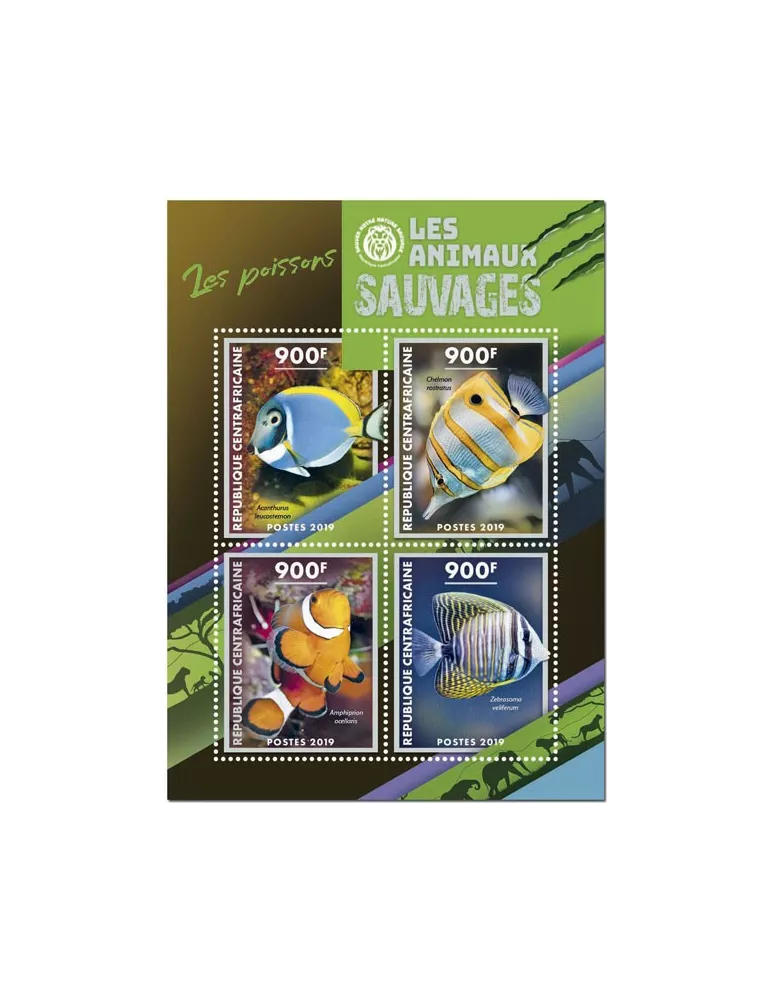 n° 6252/6255 - Timbre CENTRAFRIQUE Poste