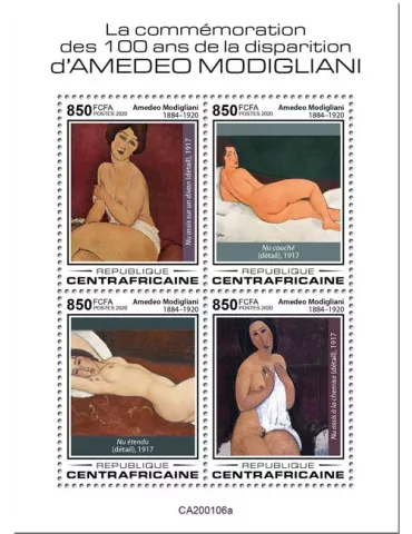 n° 6734/6737 - Timbre CENTRAFRIQUE Poste