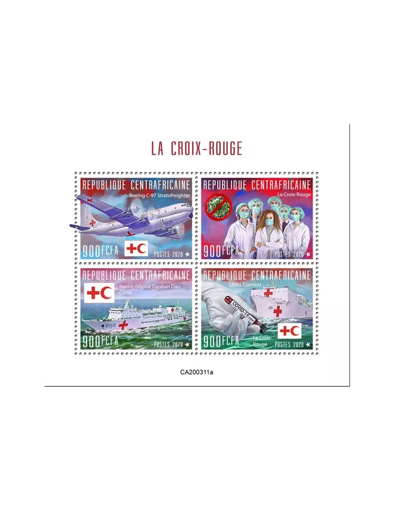 n° 6890/6893 - Timbre CENTRAFRIQUE Poste