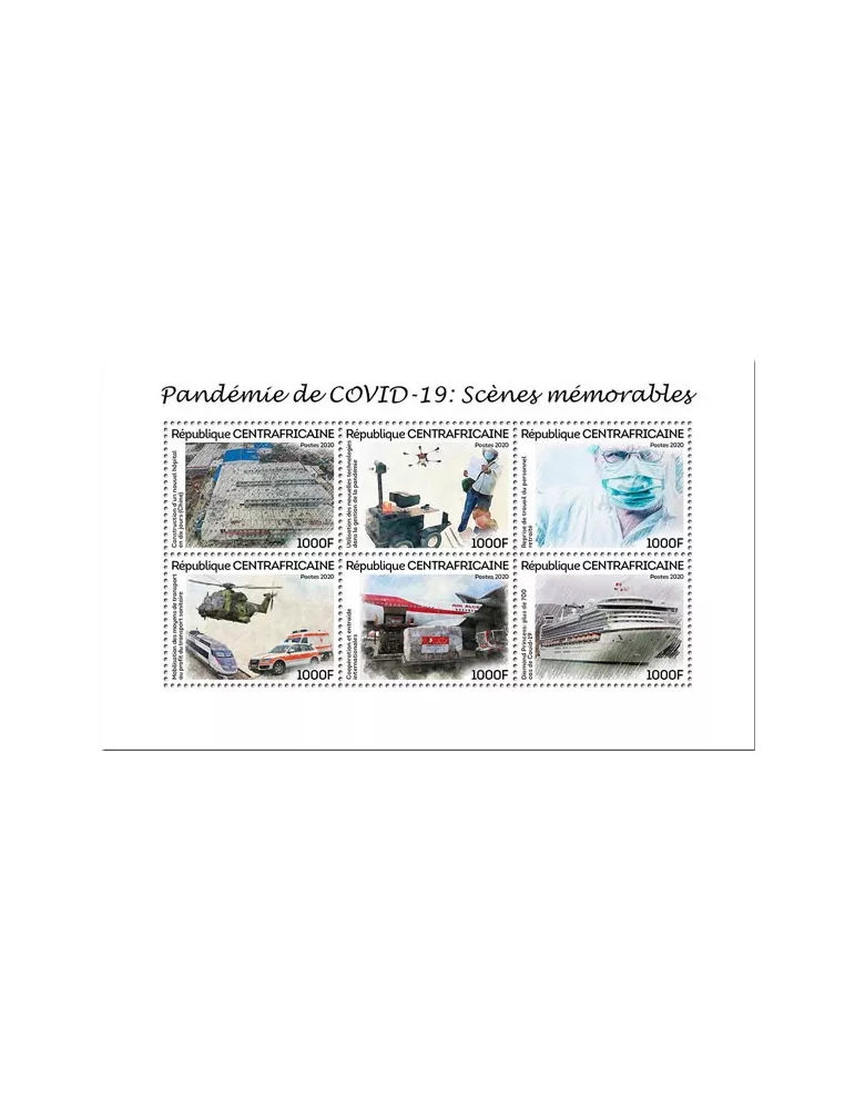 n° 6921/6926 - Timbre CENTRAFRIQUE Poste