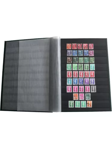 PERFECTA : Classeur fixe pour timbres (Grand modèle-Pages Noires-48p.) 2