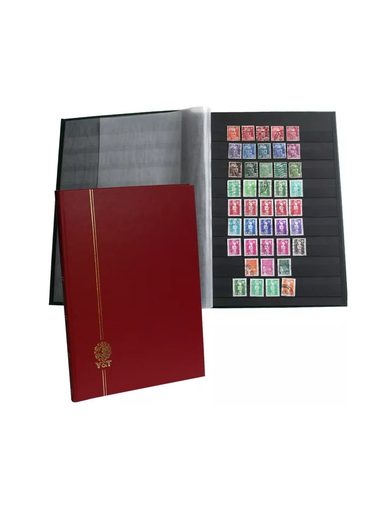 PERFECTA : Classeur fixe pour timbres (Grand modèle-Pages Noires-16p.)