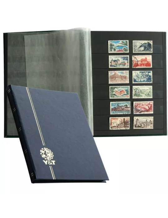 PERFECTA : Classeur fixe pour timbres (Petit modèle-Pages Noires-16p.)