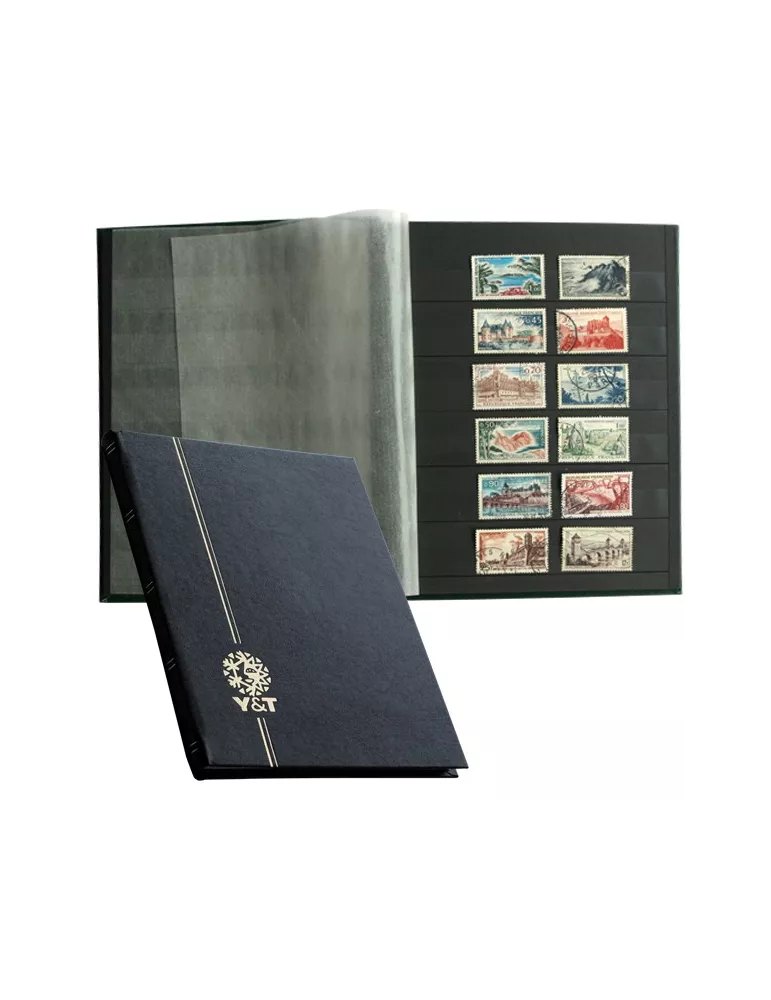 PERFECTA : Classeur fixe pour timbres (Petit modèle-Pages Noires-16p.)
