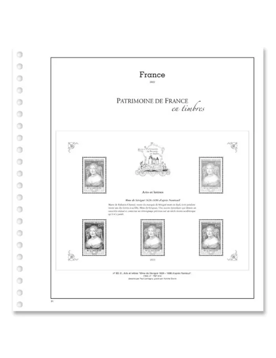 PATRIMOINE DE FRANCE EN TIMBRES SC : 2022 (JEUX AVEC POCHETTES)