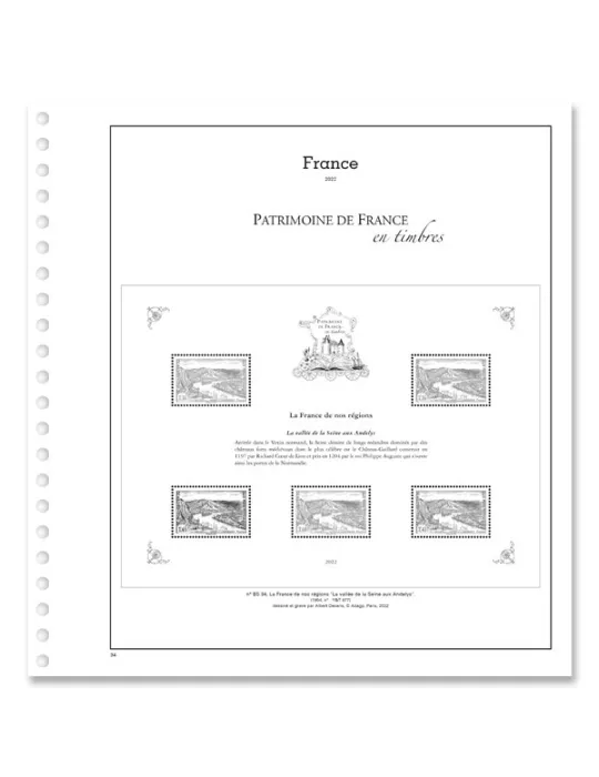 PATRIMOINE DE FRANCE EN TIMBRES SC : 2022 (JEUX AVEC POCHETTES)