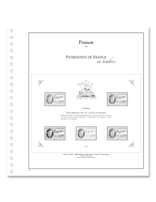 PATRIMOINE DE FRANCE EN TIMBRES SC : 2022 (JEUX AVEC POCHETTES)