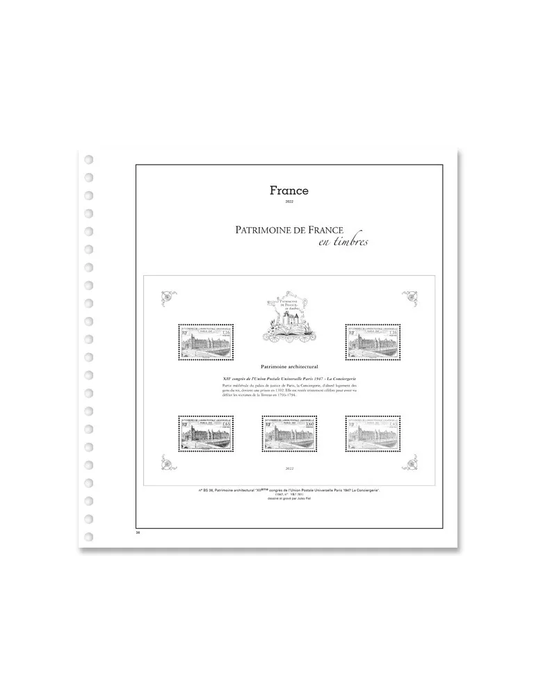 PATRIMOINE DE FRANCE EN TIMBRES SC : 2022 (JEUX AVEC POCHETTES)