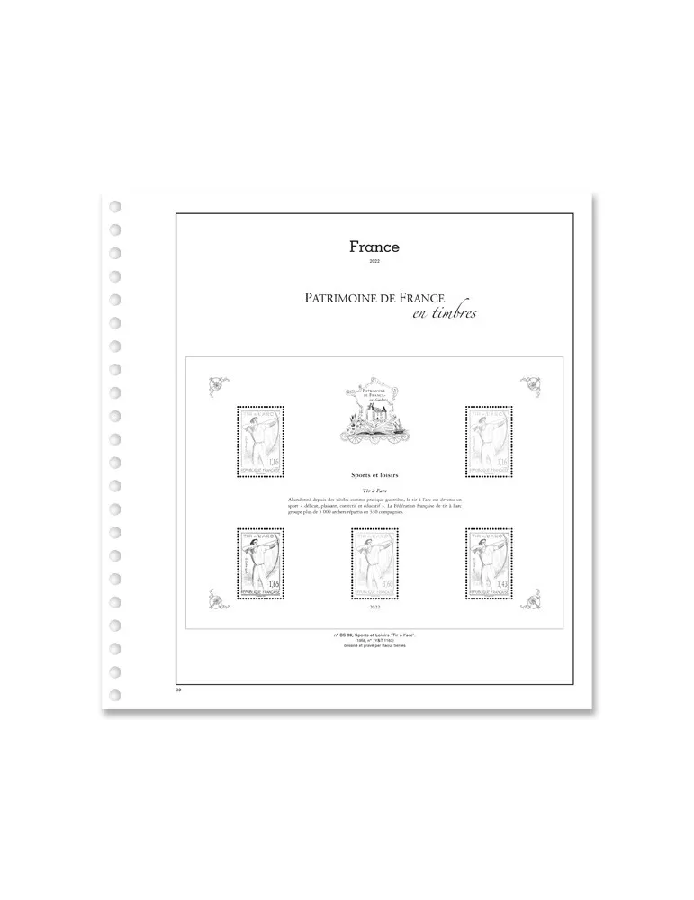 PATRIMOINE DE FRANCE EN TIMBRES SC : 2022 (JEUX AVEC POCHETTES)