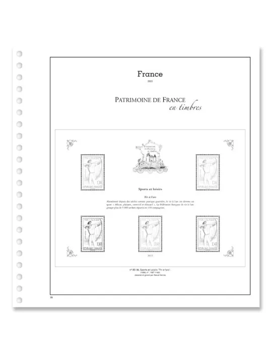 PATRIMOINE DE FRANCE EN TIMBRES SC : 2022 (JEUX AVEC POCHETTES)