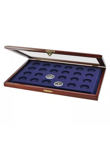 VITRINE EN BOIS (35 PIECES DE 2€ SOUS CAPSULES) - SAFE®