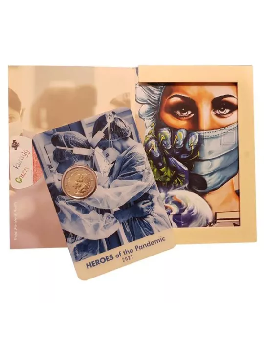 BU : 2 EURO COMMEMORATIVE 2021 : MALTE (Héros de la pandémie)