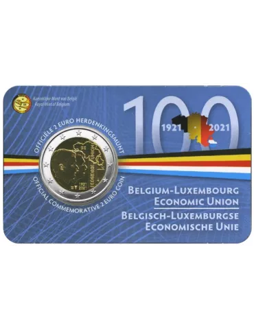 BU : 2 EURO COMMEMORATIVE 2021 : BELGIQUE - UNION ECONOMIQUE AVEC LE LUXEMBOURG (Version flamande)