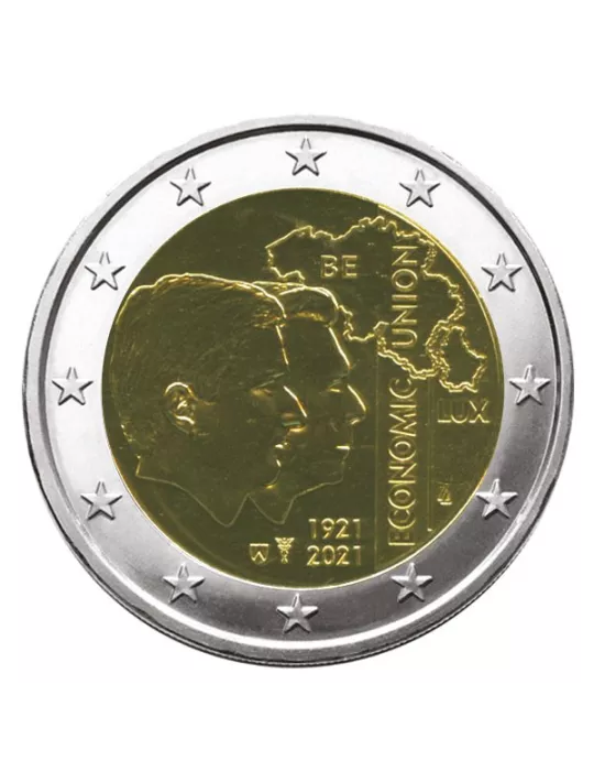 BU : 2 EURO COMMEMORATIVE 2021 : BELGIQUE - UNION ECONOMIQUE AVEC LE LUXEMBOURG (Version flamande)