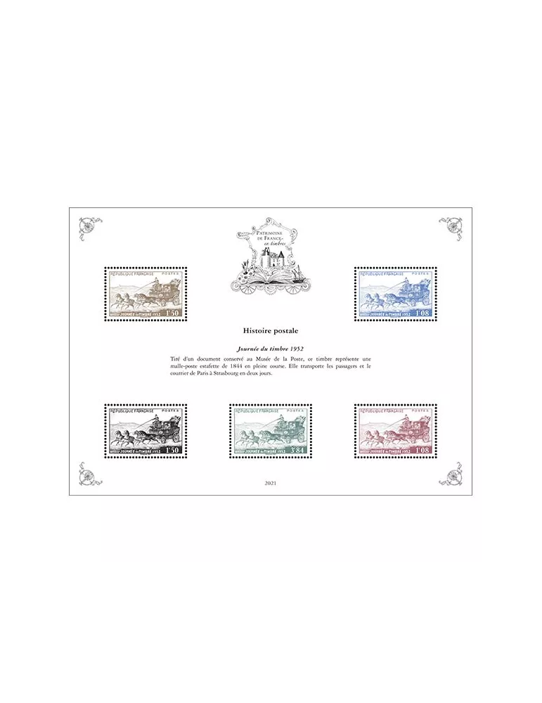 Blocs PATRIMOINE DE FRANCE EN TIMBRES (2021)