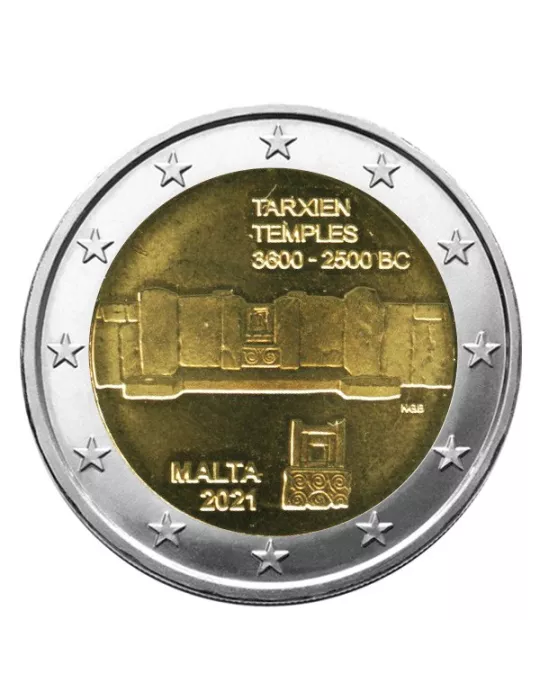 2 EURO COMMEMORATIVE 2021 : MALTE (Temples de Tarxien)