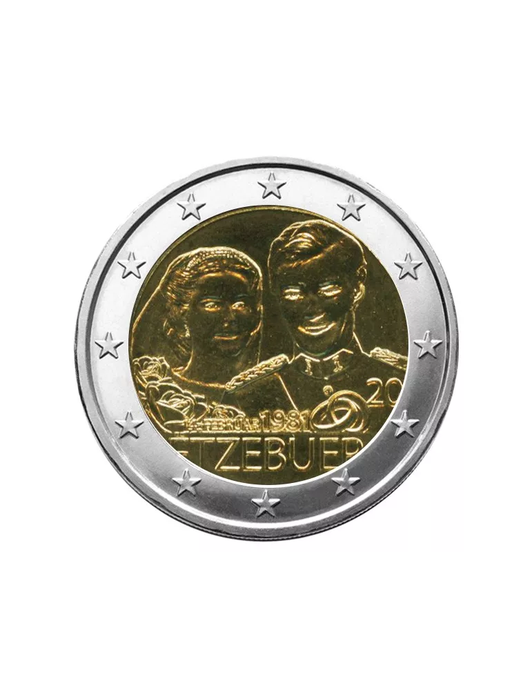 2 EURO COMMEMORATIVE 2021 : LUXEMBOURG (Mariage du Grand Duc Henri--Version classique)