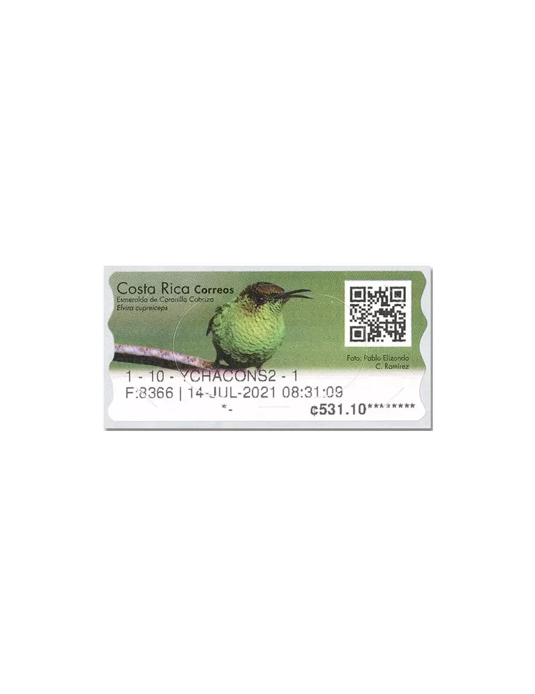 n° 21 - Timbre COSTA RICA Timbres de distributeurs