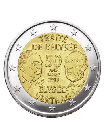 2 EURO COMMEMORATIVE 2013 : FRANCE (TRAITE DE L´ELYSEE)