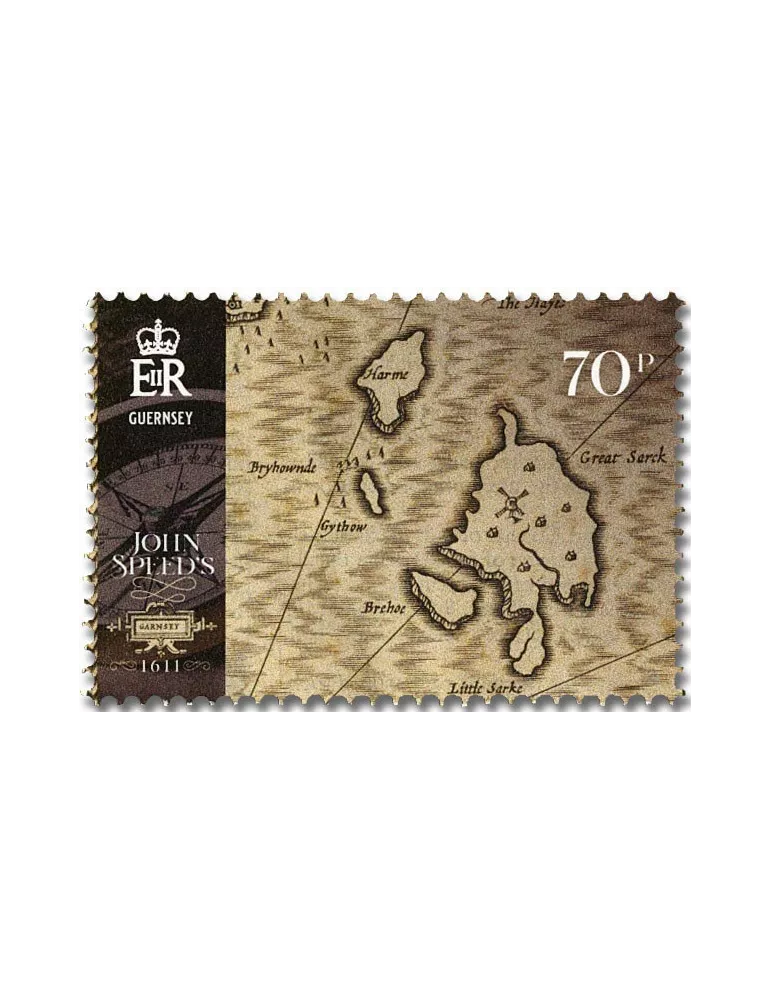 n° 1880 + Les 5 valeurs - Timbre GUERNESEY Poste