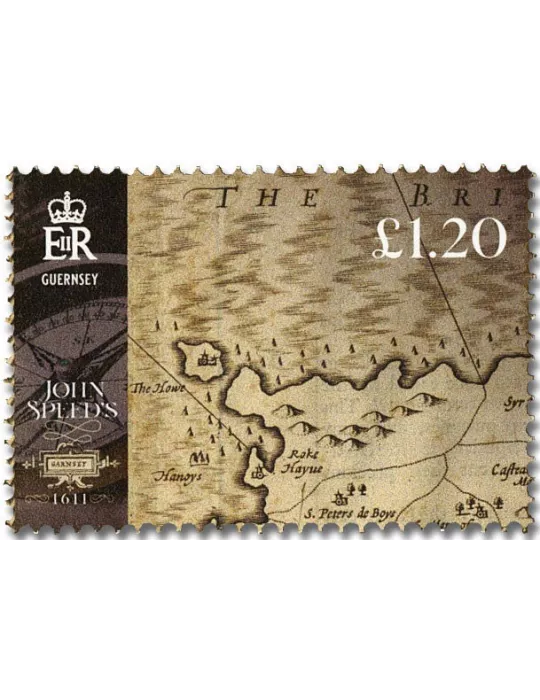 n° 1880 + Les 5 valeurs - Timbre GUERNESEY Poste