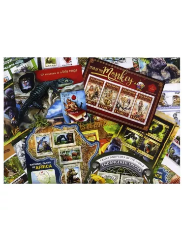 SINGES : pochette de 20 timbres (Neufs)