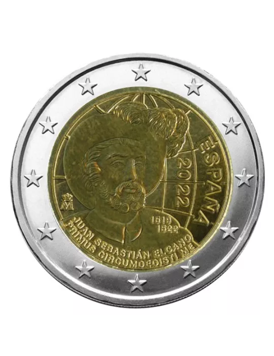 2 EURO COMMEMORATIVE 2022 : ESPAGNE (Première circumnavigation)