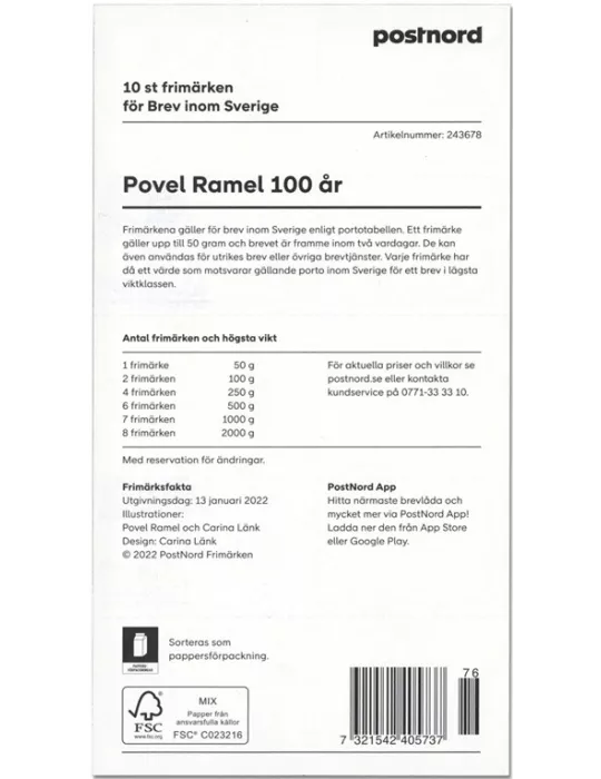 n° C3386 - Timbre SUEDE Carnets