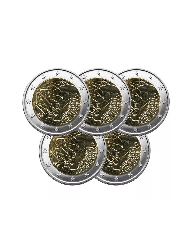 2 EURO COMMEMORATIVE 2022 : ALLEMAGNE (35 Ans du Programme Erasmus 5 pièces)