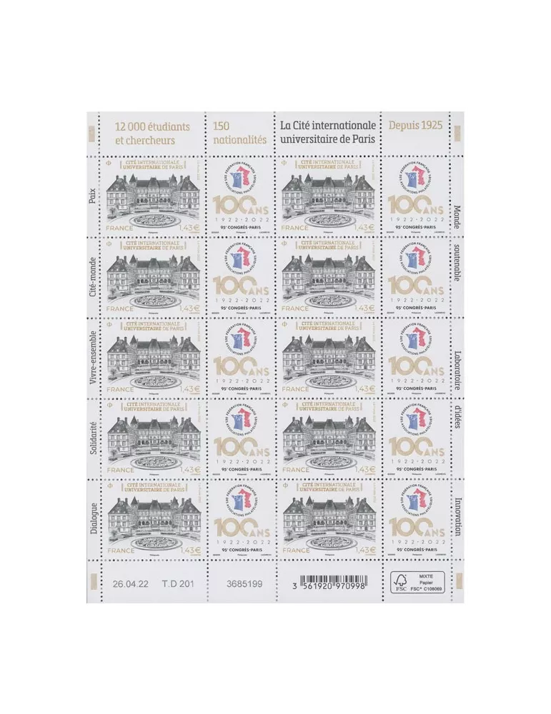 n° F68 - Timbre France Feuillets de France (n° 5582)