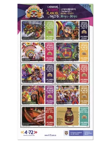 n° 2418/2427 - Timbre COLOMBIE Poste