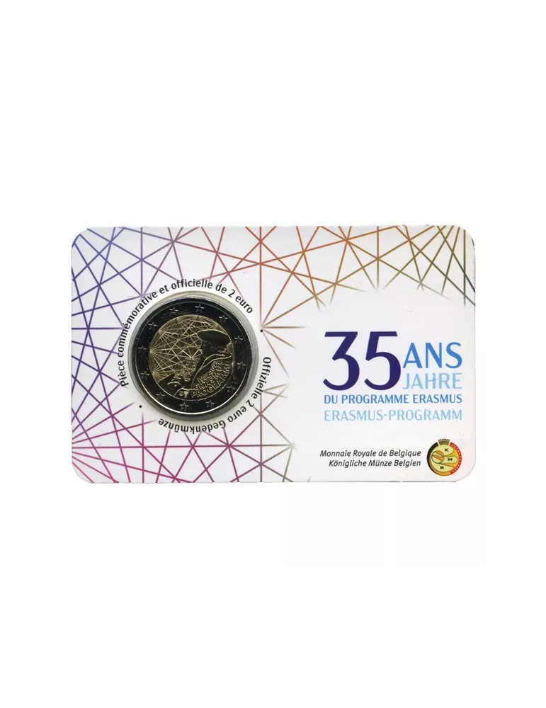 BU : 2 EURO COMMEMORATIVE 2022 COINCARD : BELGIQUE - 35 ANS DU PROG. ERASMUS (Version francophone)