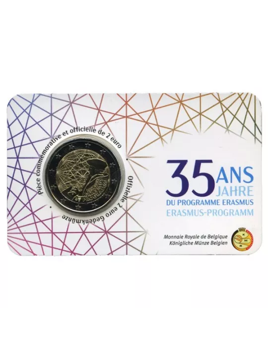 BU : 2 EURO COMMEMORATIVE 2022 COINCARD : BELGIQUE - 35 ANS DU PROG. ERASMUS (Version francophone)