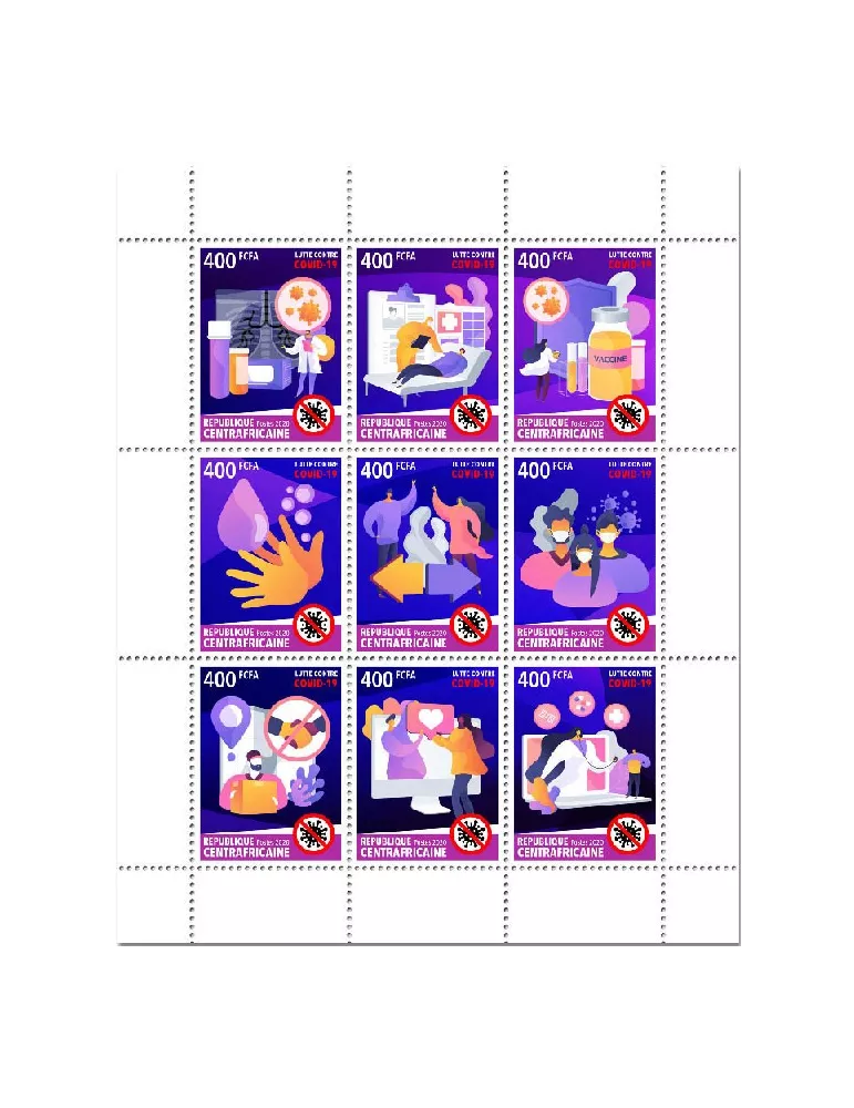 n° 7019/7027 - Timbre CENTRAFRIQUE Poste