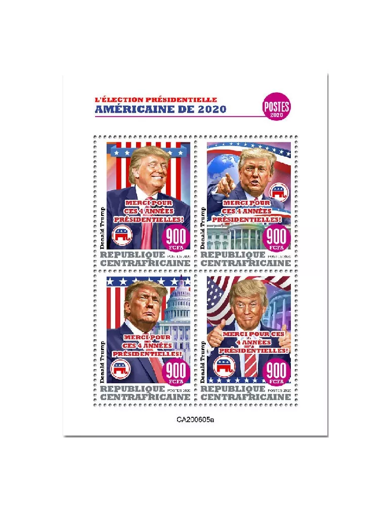 n° 7404/7407 - Timbre CENTRAFRIQUE Poste