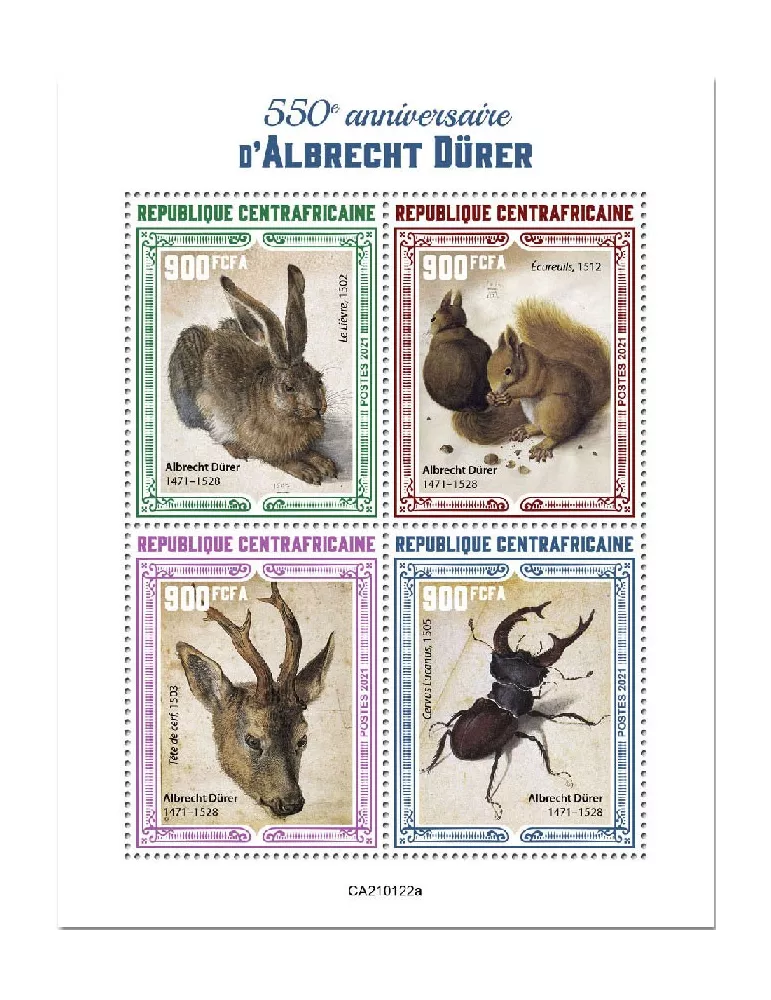 n° 7650/7653 - Timbre CENTRAFRIQUE Poste