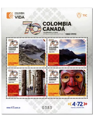 n° 2694/2697 - Timbre COLOMBIE Poste
