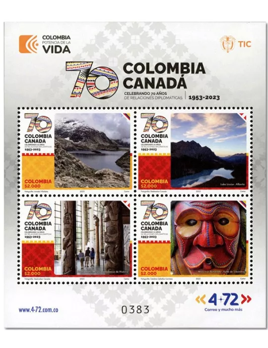 n° 2694/2697 - Timbre COLOMBIE Poste
