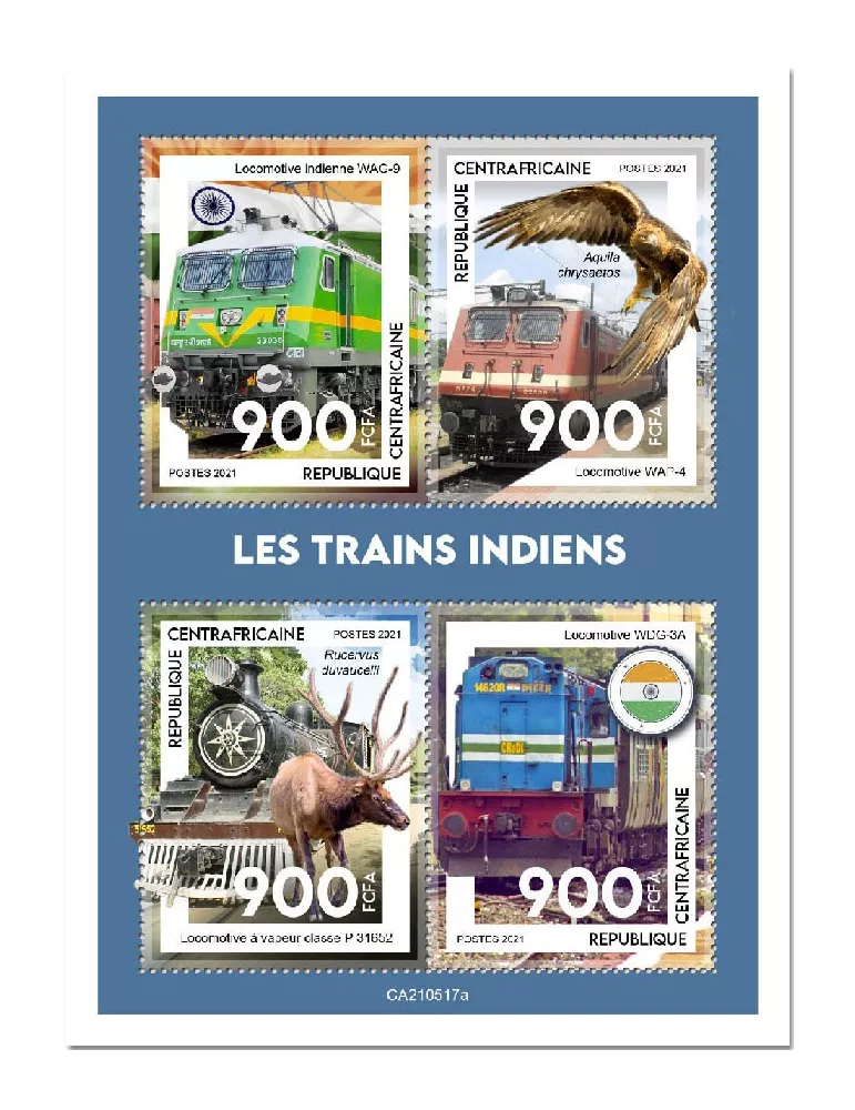 n° 8253/8256 - Timbre CENTRAFRIQUE Poste