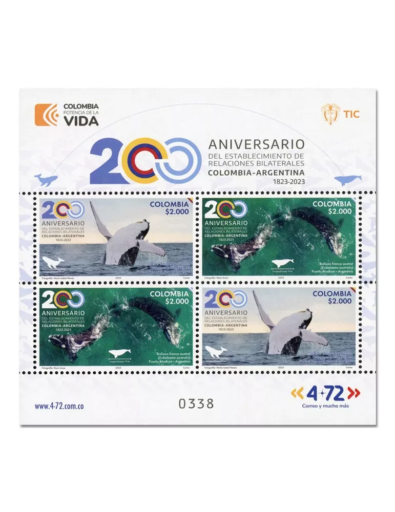 n° 2710/2711 ( 4 valeurs) - Timbre COLOMBIE Poste