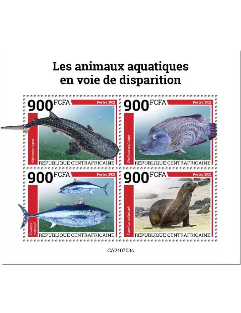 n° 8441A/8444A - Timbre CENTRAFRIQUE Poste