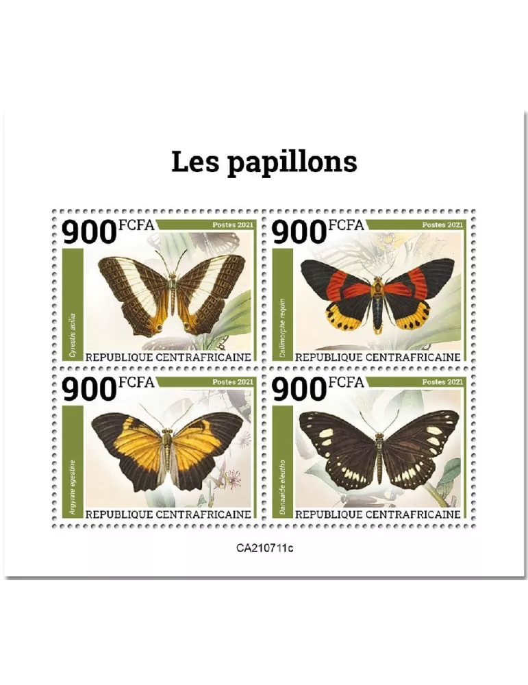 n° 8473A/8476A - Timbre CENTRAFRIQUE Poste