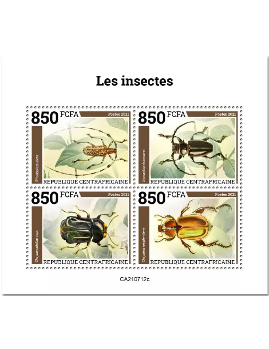 n° 8477A/8480A - Timbre CENTRAFRIQUE Poste
